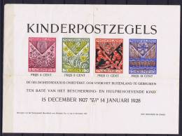 Netherlands Kinderpostzegels 1927 NVPH Raambiljet, 26 X 19 Cm RRR - Lettres & Documents
