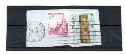TCHEQUIE      2 Timbres   2 Kc Et 7Kc      Année 1993 Et 99  (sur Fragment Oblitérés) - Used Stamps