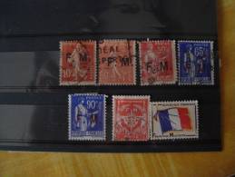 Lot De 7 Timbres Franchise Militaire - Military Postage Stamps