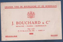 BUVARD GRANDS VINS DE BOURGOGNE ET DE BORDEAUX J. BOUCHARD & Cie - BEAUNE PARIS BORDEAUX - RUE DE LA COTE D'OR PARIS Ve - Liqueur & Bière