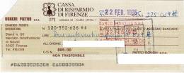 CASSA DI RISPARMIO DI FIRENZE /  Assegno Bancario - Other & Unclassified