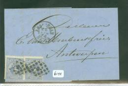 HANDGESCHREVEN BRIEF NVPH Nr. 19 (2X) Uit 1874  Van AMSTERDAM Naar ANVERS ANTWERPEN BELGIE (6144) - Briefe U. Dokumente