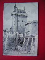 CPA THEME ILLUSTRATEUR SIGNEE ROBIDA ENTREE DU CHATEAU DE CHINON NON VOYAGEE  CARTE EN BON ETAT - Robida