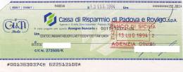 CASSA DI RISPARMIO DI PADOVA E ROVIGO /  Assegno Bancario - Andere & Zonder Classificatie