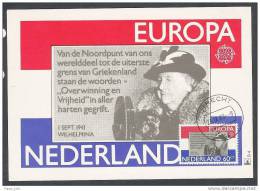 Nederland Europa Utrecht Postmarked 1980  Wilhelmina Postcard W Matching Stamp - Utrecht
