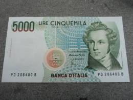 ITALIA - BANCONOTA  5000 £. BELLINI   D.M. 4 GENNAIO 1985  SERIE PD 206400  B - - 5.000 Lire