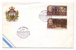 REPUBBLICA SAN MARINO BUSTA FRANCOBOLLI CON ANNULLO 29/2/1992 GIOACCHINO ROSSINI - Used Stamps