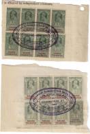 8as X 2 Diff., Colour / Variety Share Transfer Stamp, British India King George V Series Used / Piece, Fiscal, Revenue - 1911-35 King George V