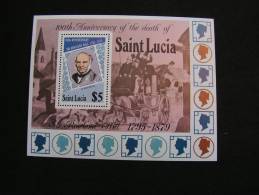 == Santa Lucia, Rowland Hill  Block  ** MNH - St.Lucie (1979-...)