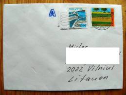 Cover Sent From Switzerland To Lithuania On 1998, Helvetia - Briefe U. Dokumente