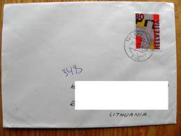 Cover Sent From Switzerland To Lithuania On 1993, Helvetia - Lettres & Documents