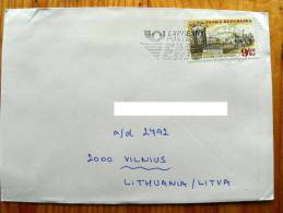 Cover Sent From Czech Rep. To Lithuania On 1999, Cancel EMS Express Post - Cartas & Documentos