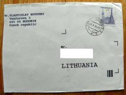 Cover Sent From Czech Rep. To Lithuania On 1995, Church Monument, Olomouc - Covers & Documents