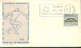 IOC International Olympic Commette    Michel 1567   ,  Spain FDC 1965 - Storia Postale