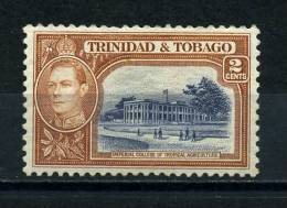 TRINIDAD  AND  TOBAGO   1938     2c  Blue  And  Yellow  Brown    MH - Trinidad & Tobago (1962-...)