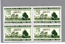 TRIESTE A  1952 FIERA DI BARI CAT.SASS. N°153   QUARTINA   MNH** - Ungebraucht