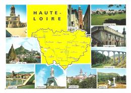 Cp, Carte Géographique, Département De La Haute-Loire - Carte Geografiche