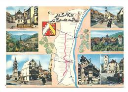 Cp, Carte Géographique, Alsace, LA Route Du Vin - Carte Geografiche