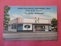 Frank's Big Jumbo Hamburger Schulenburg Texas  1953 Cancel    Linen====  ==== =  == Ref 696 - Other & Unclassified