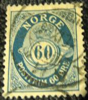 Norway 1893 Posthorn 60ore - Used - Gebruikt