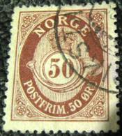 Norway 1893 Posthorn 50ore - Used - Gebruikt