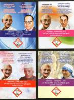 India 2012 AHIMSAPEX-2012 Father Of Nation Gandhi Nehru Mother Teresa J.R.D.Tata Ambedkar Non-Violence Set Of 4 Booklet - Mahatma Gandhi