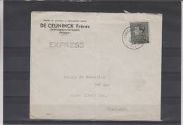 Belgique - Lettre Exprèss De 1942 ° - Oblitération Fontaine L' Evèque - Valeur 20 Euros - Cartas & Documentos