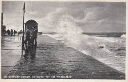 NORDSEEBAD -GERMANIA - SPRINGFLUT VOR DER WANDELHALLE VG 1936 BELLA FOTO ORIGINALE 100% - Borkum