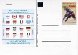 Entier Postal Sur Carte Postale Avec Illustration En 3D "Championnat Du Monde De Hocquey Sur Glace" (2012) - Cartes Postales