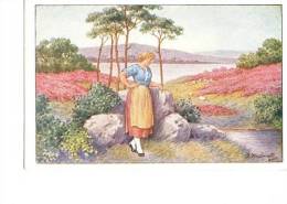 Frau In Der Natur J. Kränzle Rückseite Briefmarke Helft Den Südtirolern Um 1910 - Kränzle