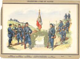 Chasseurs à Pied Et Alpin - Drapeau Et Tenues- Illustration Sur Son Cartyonnage Légendé - (21 X 28,5 Cm) Scan - Autres & Non Classés