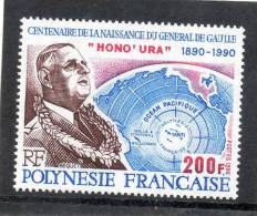 POLYNESIE Française :  Général De Gaulle  : 100 Ans De Sa Naissance  : Portrait Et Mappemonde - Président Français - - Ongebruikt