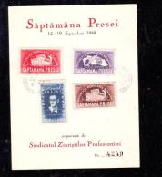 CORTON PHILATELIC 1948 PERF,+IMPERF,SAPTAMANA PRESEI,7 STAMPS,ROMANIA. - Cuadernillos
