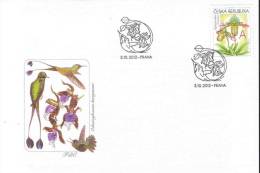 Czech Republic 2012 - Orchids,birds In Cover,  FDC - FDC
