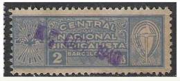 0397-SELLO GUERRA CIVIL C.N.S BARCELONA 2 Pesetas SINDICATO.CENTRAL NACIONAL SINDICALISTA SPAIN CIVIL WAR,POLITICAL LABE - Emisiones Nacionalistas