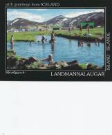 Iceland Swimming In The Natural Hot Water In Landmannalaugar.  B-2557 - Islanda