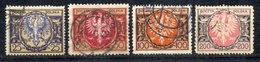 Polska Polen 1921, Michel-Nr. 171 - 174 O - Gebraucht