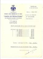 Factures, U.P.P.L.A. - Paris (75) - 1952 - Frais De Port : € 1.55 - 1950 - ...