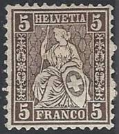 1881 SVIZZERA STRUBEL CARTA BIANCA 5 C MH * - SZ003 - Ungebraucht