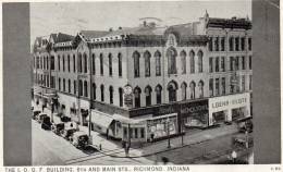 Richmond Ind IOOF Bldg 8th & Main St Old Postcard - Andere & Zonder Classificatie