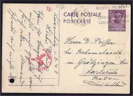 CENSUR ZENSUR SS REICH SUR CARTE POSTALE LUXEMBOURG VILLE POSTKARTE STATIONERY GANZSACHE - Entiers Postaux