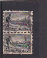 Australia 1934 Victoria Centenary One Shilling Black Used Pair - Gebruikt