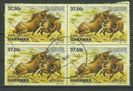 VEND TIMBRE DU ZAIRE , N° 843 EN BLOC DE 4 !!!! - Used Stamps