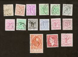 OS.14-7-8. Belgie, Belgique, Belgium LOT Set Of 15 - 1957 1959 Figure On Lion 10c 20c 30c 80c 1F 1.5F 2F 3F 4.5F 1952 - Sammlungen