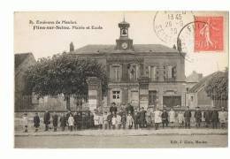 CP  FLINS  SUR SEINE N°39 MAIRIE ET ECOLE  - ECRITE EN 1929 - Flins Sur Seine