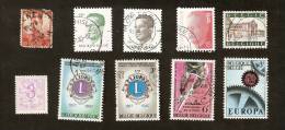 OS.15-1-2 Belgium LOT Set Of 10 - 1912 1957 Figure On Lion 3c 1967 Europa CEPT Jeper Anniversary 1969 Sport 1990 Baudoin - Sammlungen