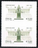 Italia 2012 Coppia  €. 0,60 Corte Dei Conti Nuovi** Integri - Blocks & Kleinbögen