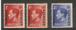 MOROCCO AGENCIES 1936 SET SG 75/76 PLUS THE SCARCE SG 75a LONG OVERPRINT MOUNTED MINT - Uffici In Marocco / Tangeri (…-1958)