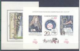 Czechoslovakia Philatelic Exhibition Prague 2 Mini Sheets 1978,1988 MNH ** - Blocs-feuillets
