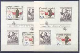 Czechoslovakia 2 Mini Sheets MI#Blocks 77A/B 1988 MNH ** - Blocks & Sheetlets